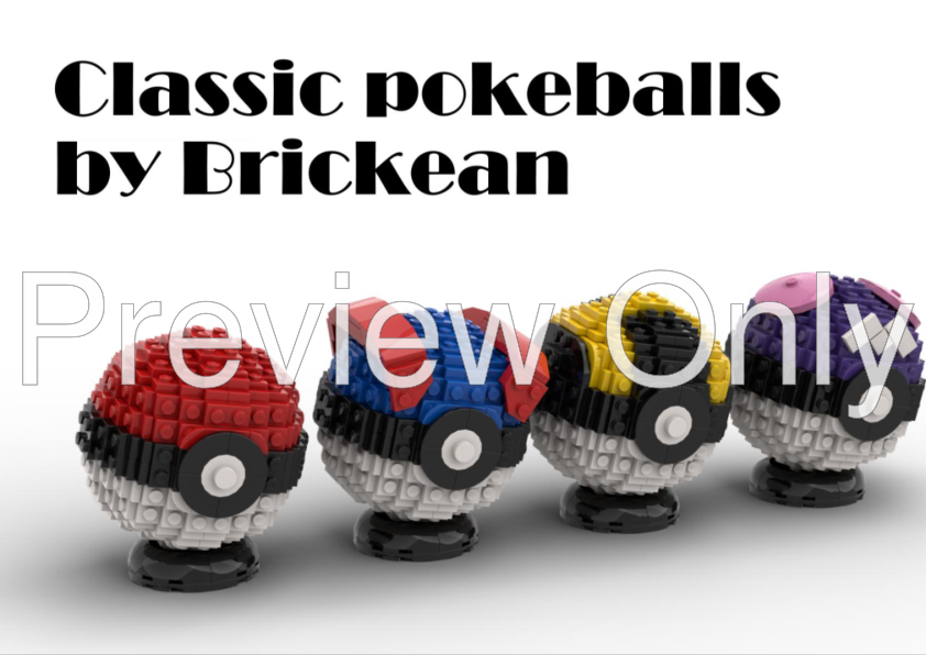 LEGO MOC Classic Pokeballs by Brickean
