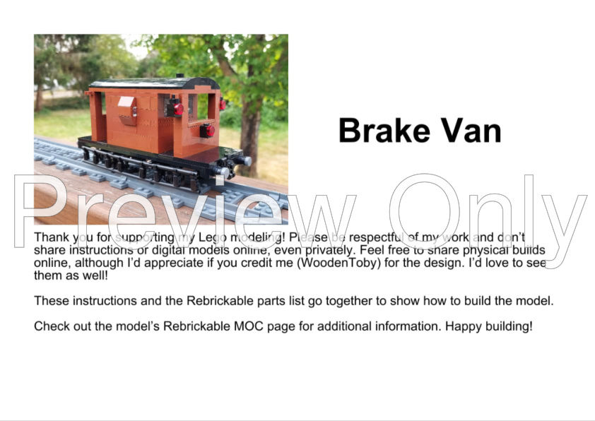 LEGO MOC Brake Van by WoodenToby Rebrickable Build with LEGO