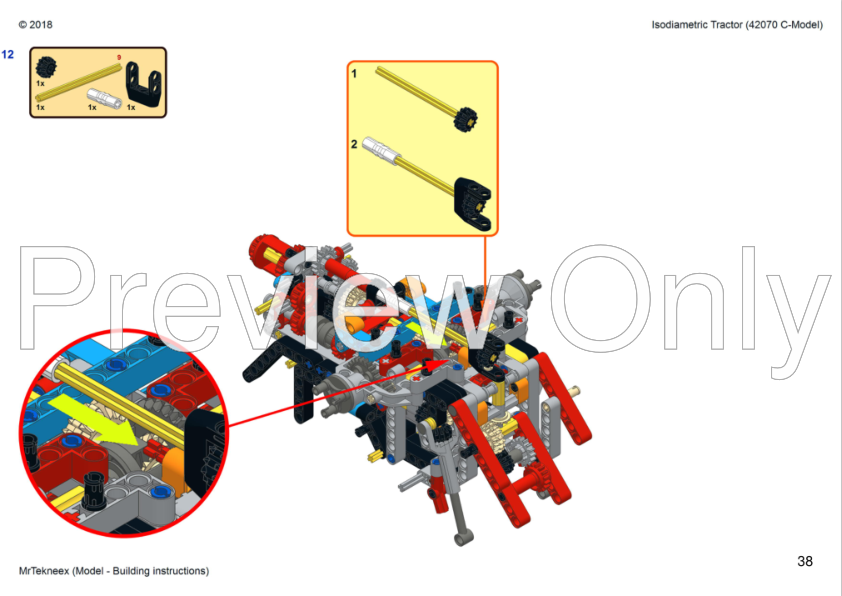LEGO MOC Isodiametric Tractor (42070 D-Model) by MrTekneex | Rebrickable Build with LEGO