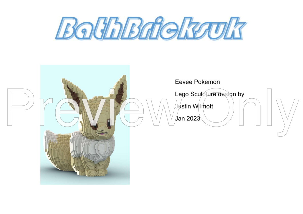 NEW** LEGO BrickHeadz EEVEE Custom Pokemon MOC With Instructions - 125  pieces