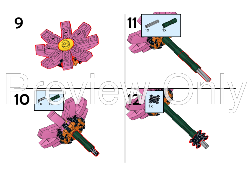 LEGO MOC Flower Bouquet by Brick Bloom Rebrickable Build with LEGO