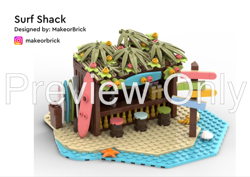 LEGO MOC Surf Shack by MakeorBrick Rebrickable Build with LEGO