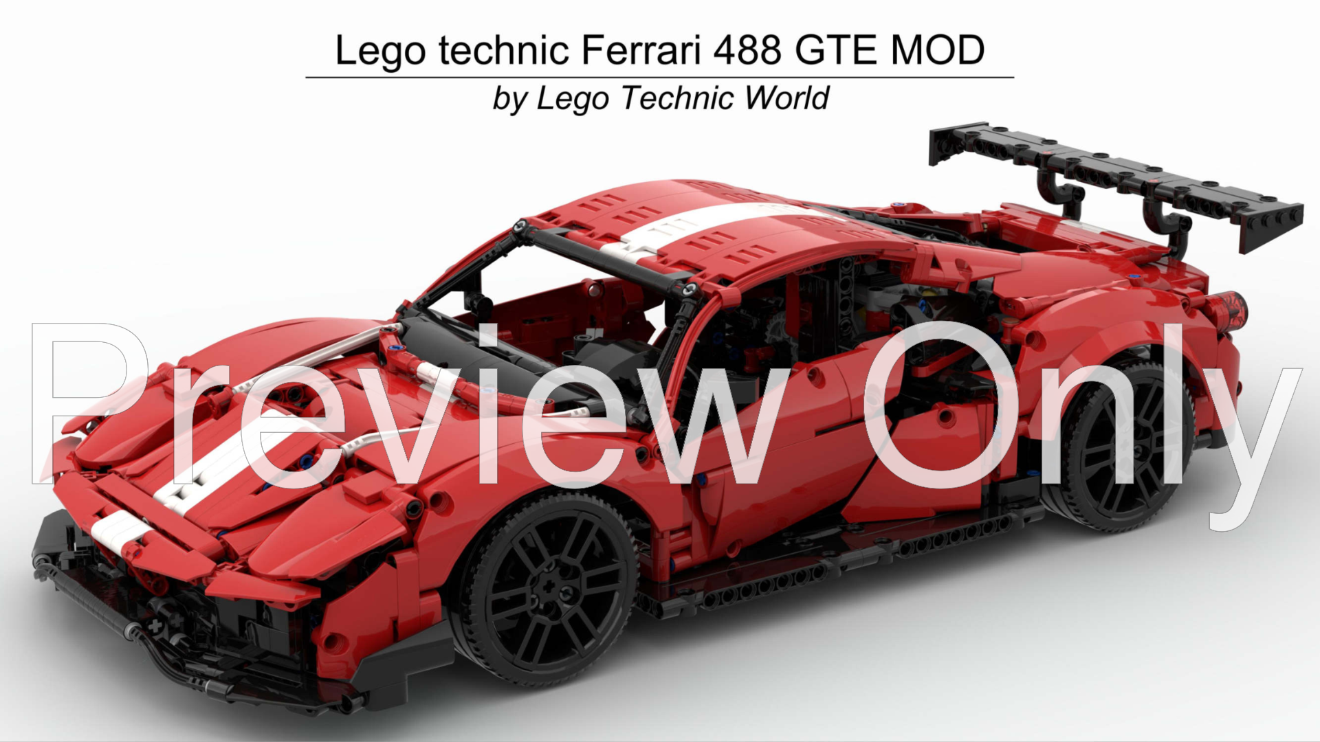 LEGO MOC Ferrari 488 GTE RC (42125 MOD) by Lego technic world