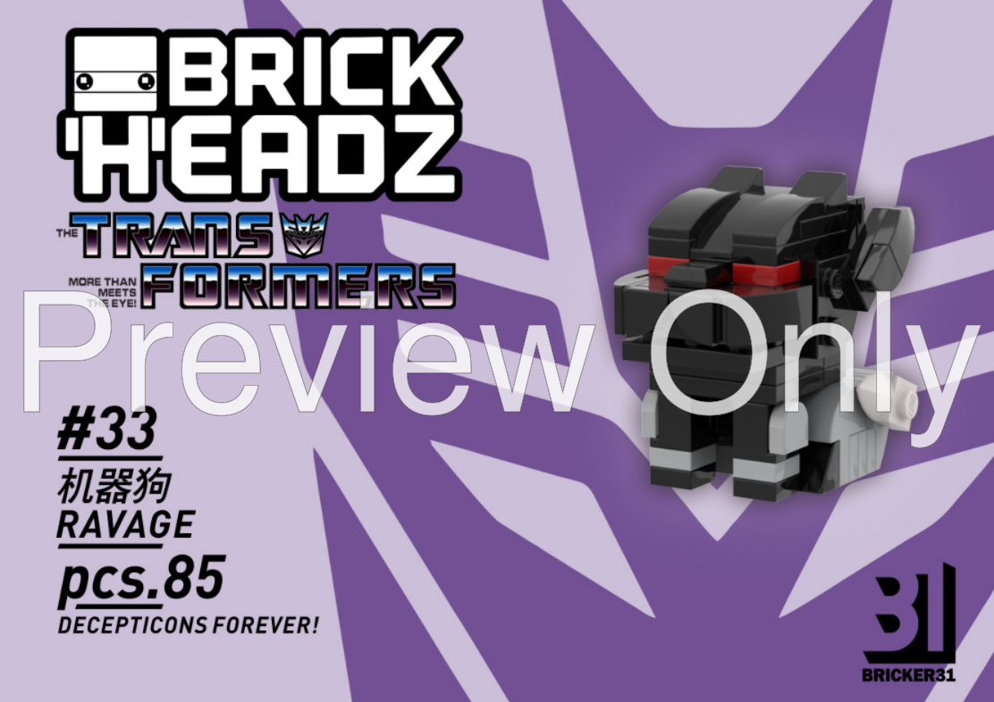 LEGO MOC MOC - Brickheadz RAVAGE by Bricker31 | Rebrickable - Build ...