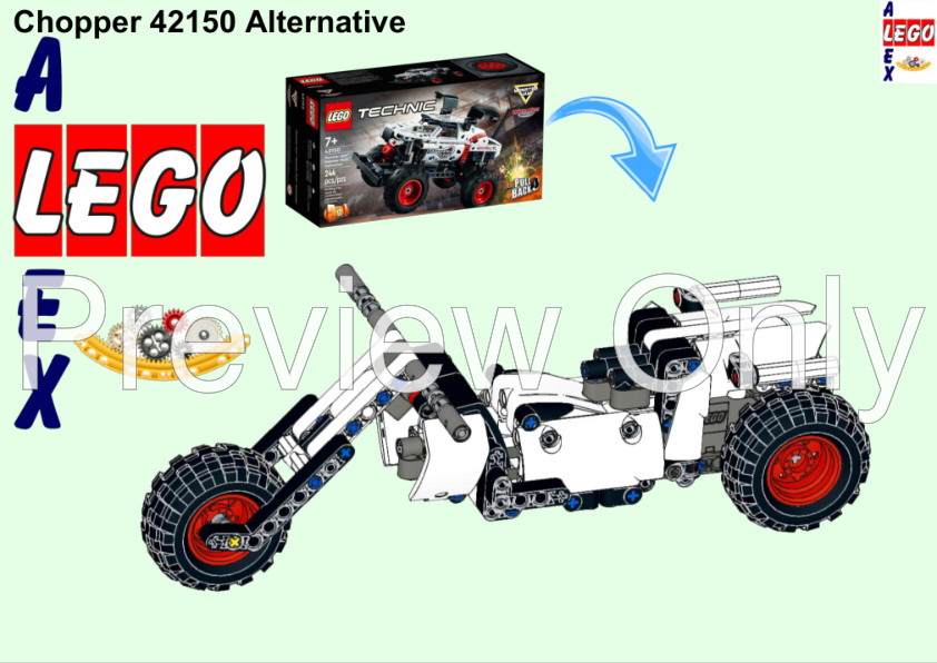 LEGO MOC Chopper 42150 Alternative by ErikGS | Rebrickable - Build