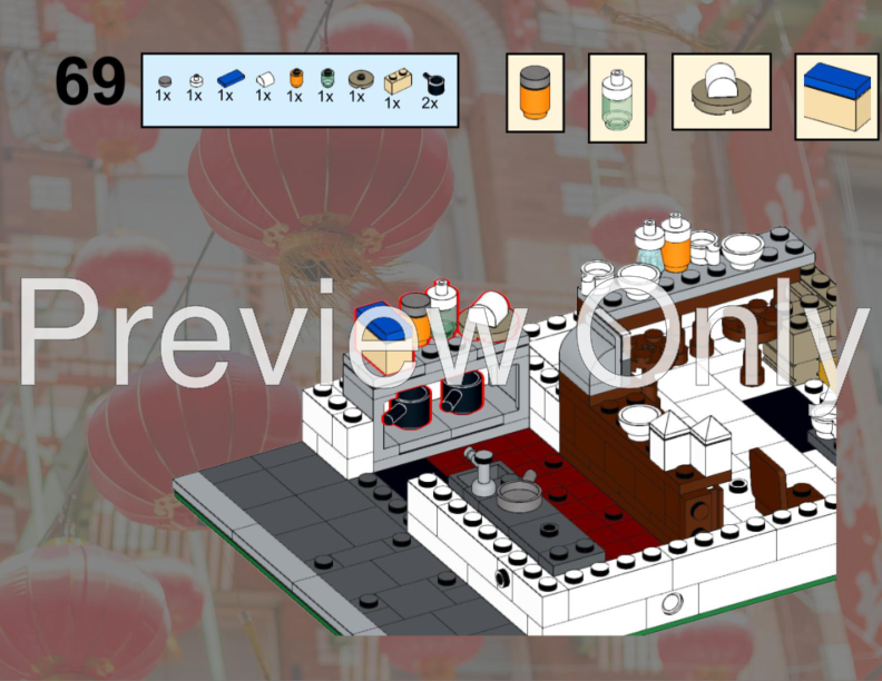 LEGO MOC-156453 Chinese Restaurant half modular by BrickStudioArchitect ...