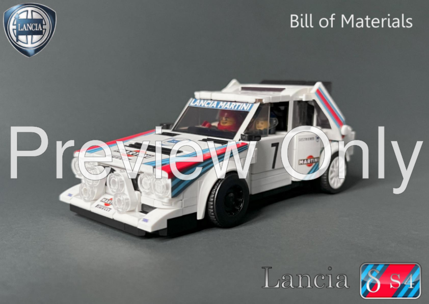 LEGO MOC-161240 Lancia Delta S4 - Speed Champions 8 Studs wide by