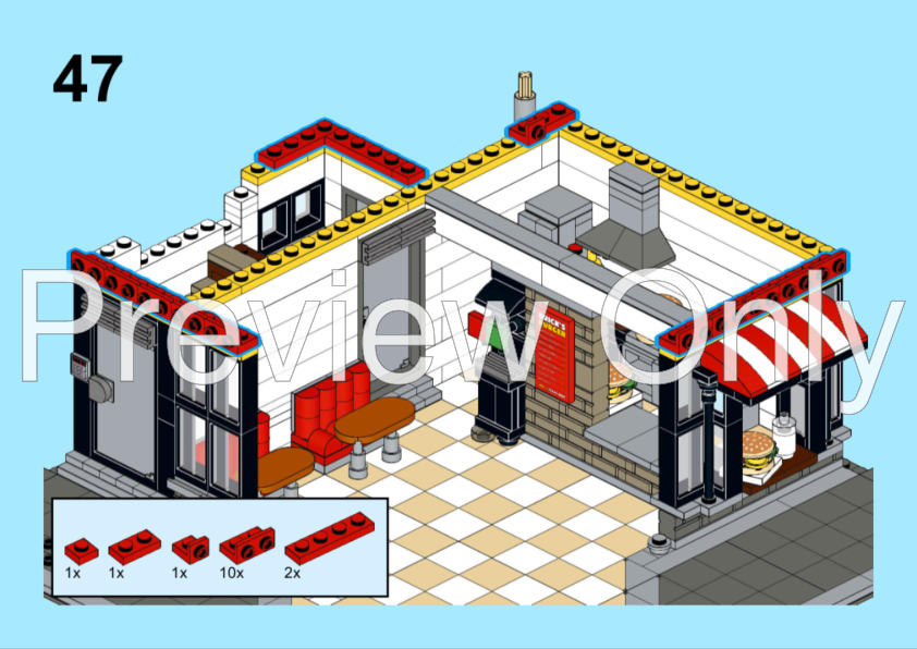 LEGO MOC-165795 Modular Burger Restaurant – City Fast Food Building by ...