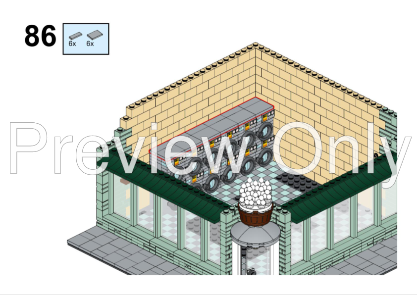 LEGO MOC Corner Laundromat by dmeltx Rebrickable Build with LEGO