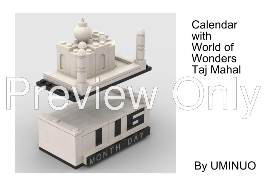 LEGO MOC Calendar with World of Wonders Taj Mahal by uminuo