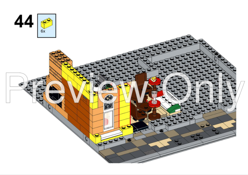 LEGO MOC-171472 Art school and PiA pizza, Lego 10312 alternate