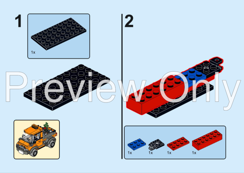 LEGO MOC Utility Pickup with Lawn Mower by Wacky Rebrickable - Main Image