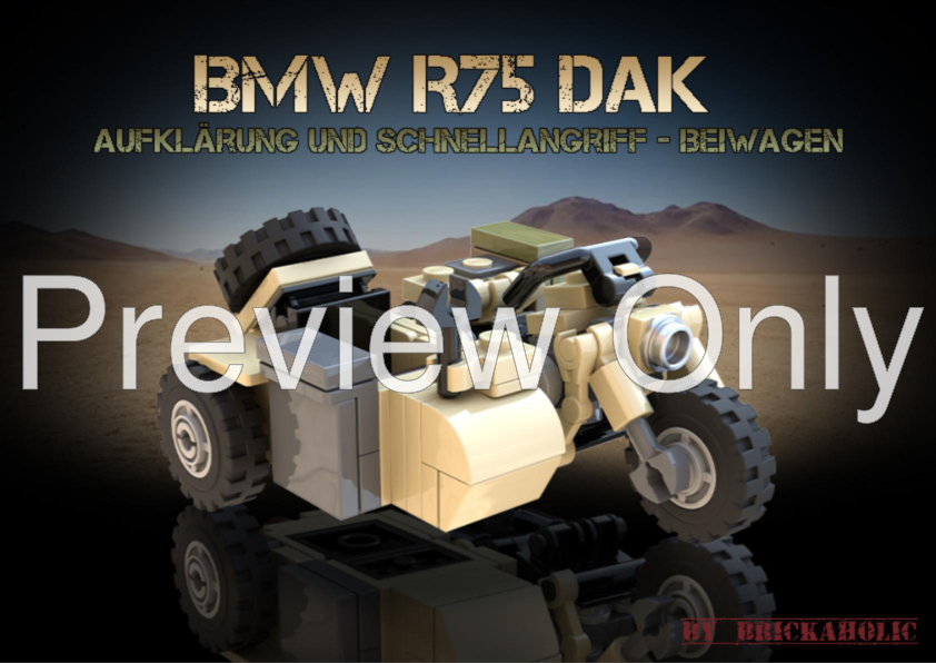 LEGO MOC Motorcycle BMW R75 DAK Kradmelder e Sidecar by Darcanj ...