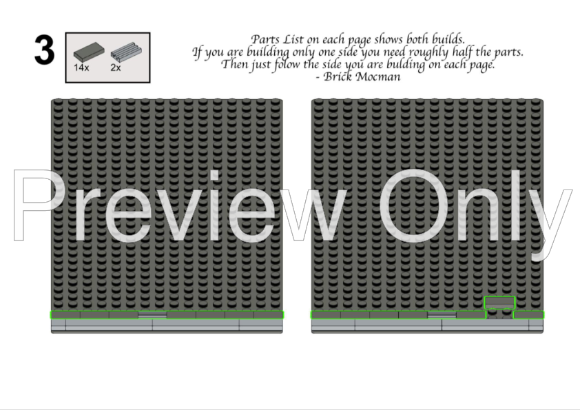 LEGO MOC City Hoops Half Court Basketball 16x32 Baseplate