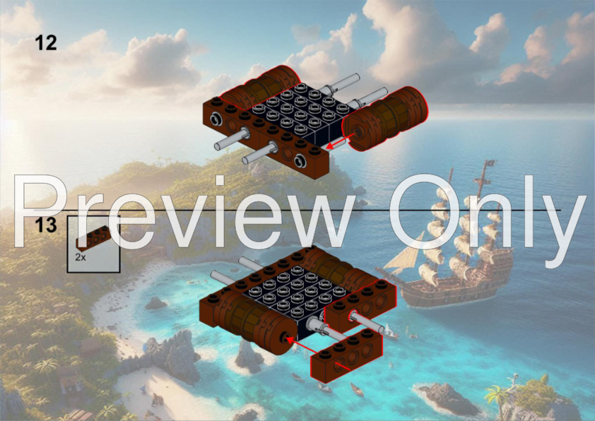 LEGO MOC PIRATE RAFT by Darcanj - Brickaholic | Rebrickable - Build ...