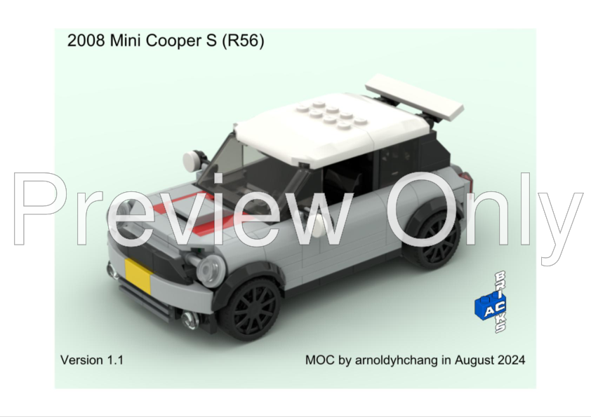 White Mini R56 Build LEGO MOC-194116 2008 Mini Cooper S (R56) by ac-bricks | Rebrickable ...