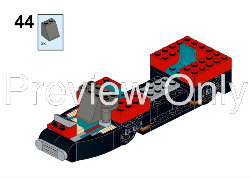 LEGO MOC 60423 Downtown tram expanded and motorized with Power