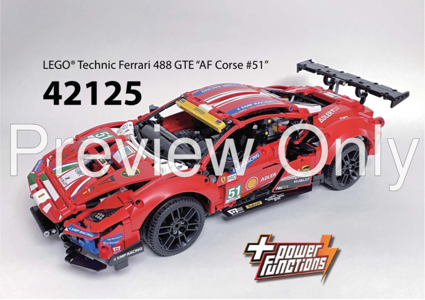 LEGO MOC 42125 페라리 488 GTE RC MOD for Power Function Motors by