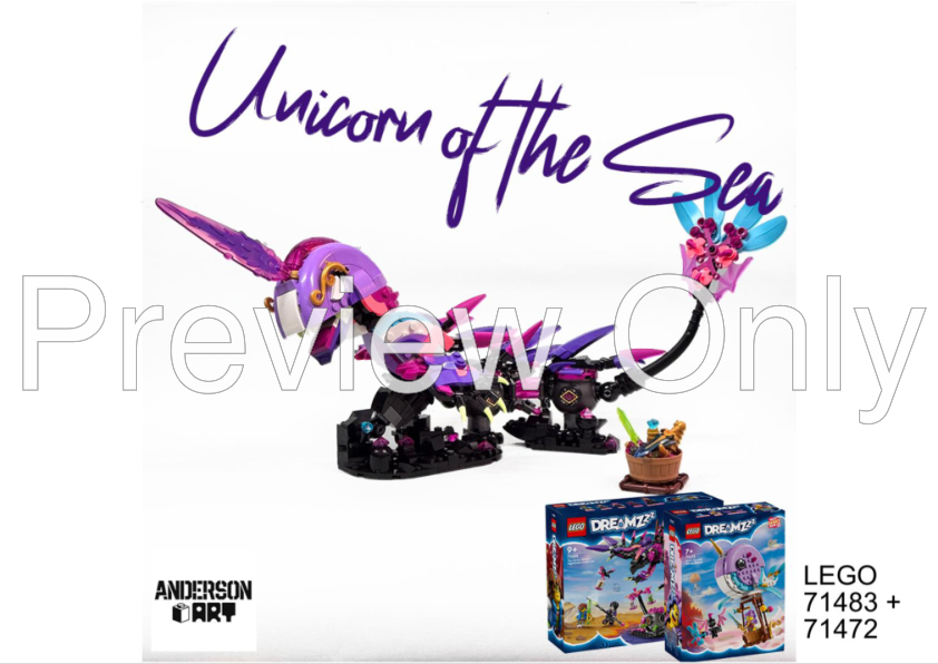 LEGO MOC Unicorn of the Sea / Narwhal (Dreamzzz 71483 + 71472) by