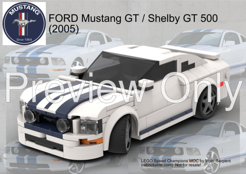 LEGO MOC Ford Mustang (2005) 5th Gen Shelby GT 500 (2005) by