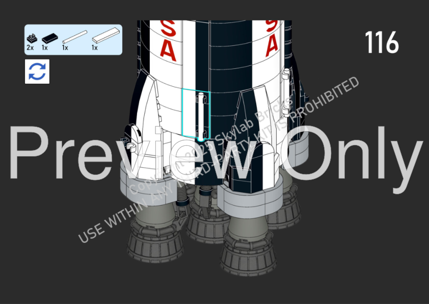 LEGO MOC-210371 Saturn V MLV-25L Two-Stage and 12 Meter Payload