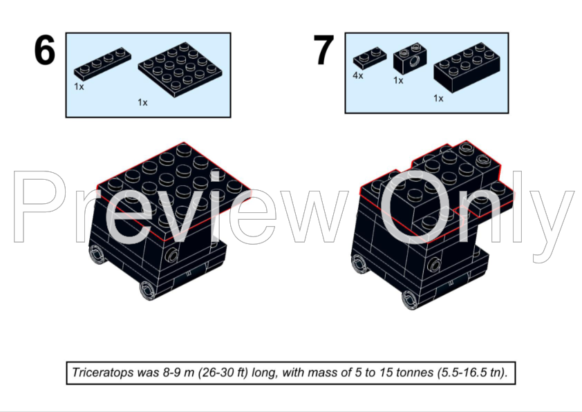 LEGO MOC Real Triceratops horridus skull (76969 set modification