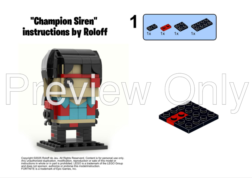 LEGO MOC-211027 Champion Siren (Fortnite) Brickhead by Roloff ...