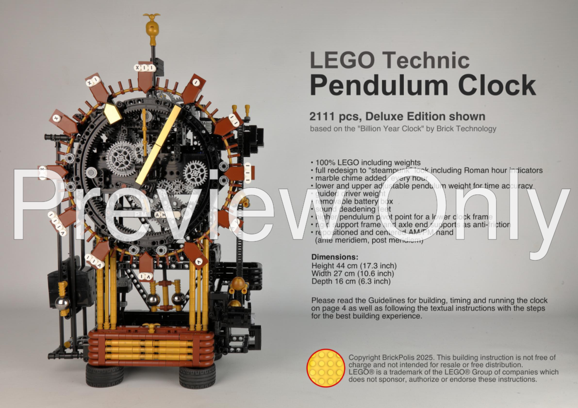 ダンケルク鐘楼　模型 LEGO MOC Pendulum Clock by Berthil | Rebrickable - Build with LEGO