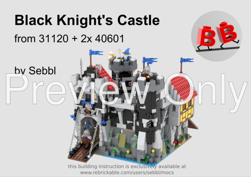 LEGO MOC 31120 + 2x 40601: Black Knight's Castle + Guarded Inn ...