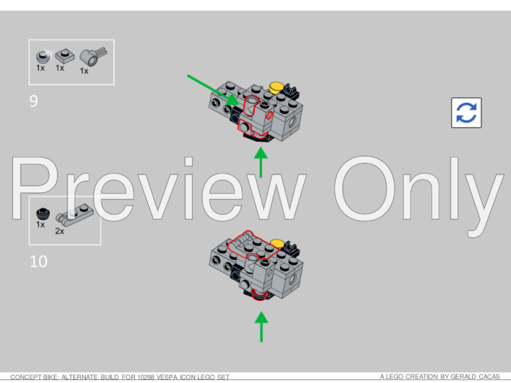 LEGO MOC-223640 Concept Bike: Vespa 10298 Lego Set Alternate Build