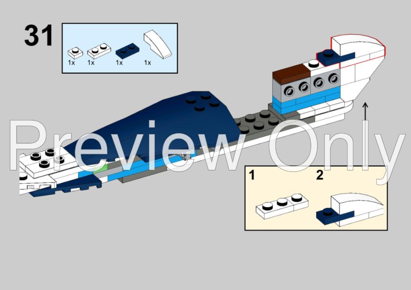 あっさー LEGO MOC-224254 Plo Koon's Starfighter (Combining 75400 + 31160 +