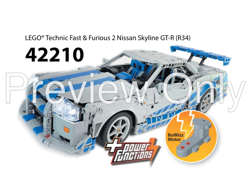 LEGO MOC-224307 42210 Fast & Furious 2 Nissan Skyline GT-R (R34