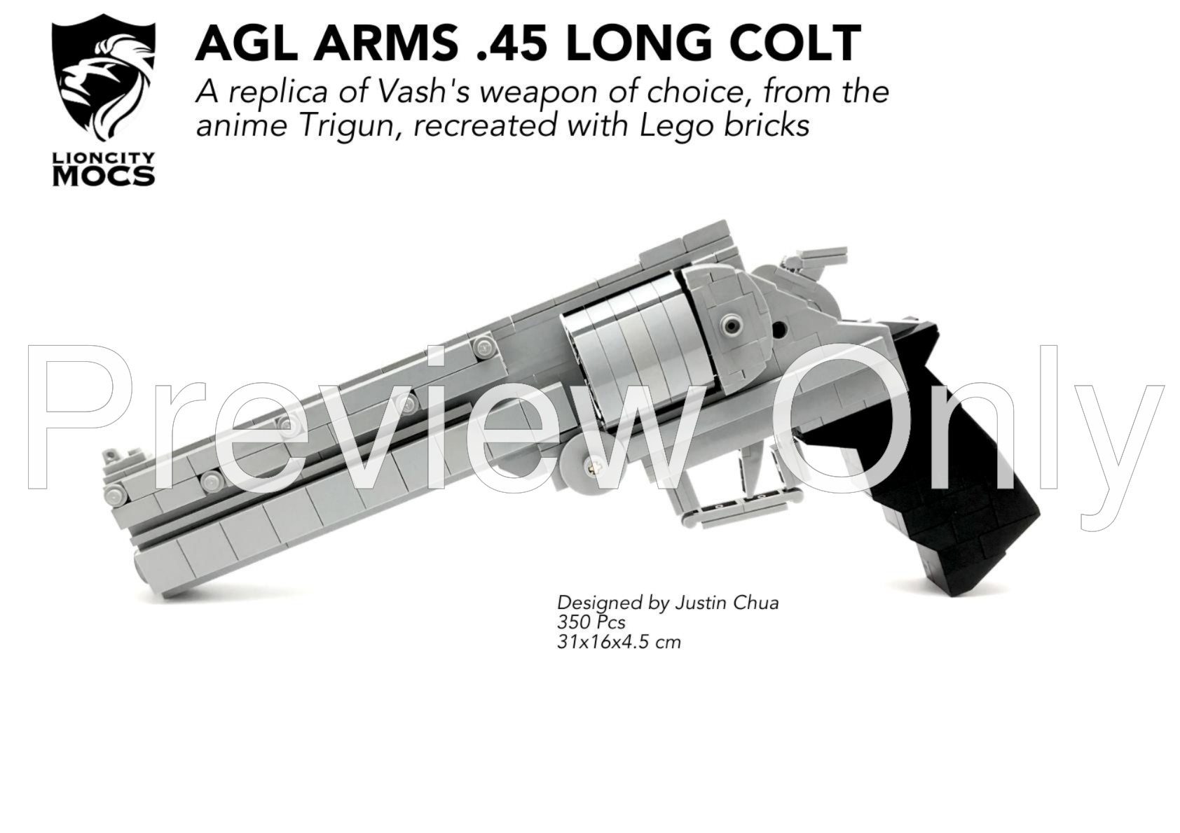 LEGO MOC AGL Arms .45 Long Colt from Trigun by Lioncity Mocs