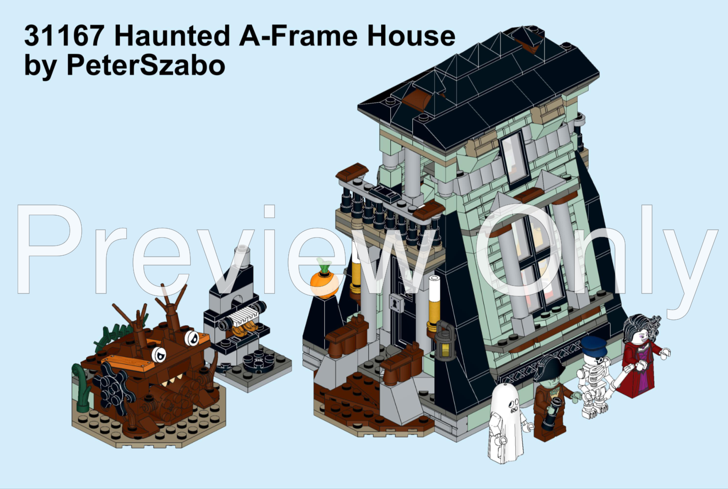 LEGO MOC-234985 31167 Haunted A-Frame House by PeterSzabo