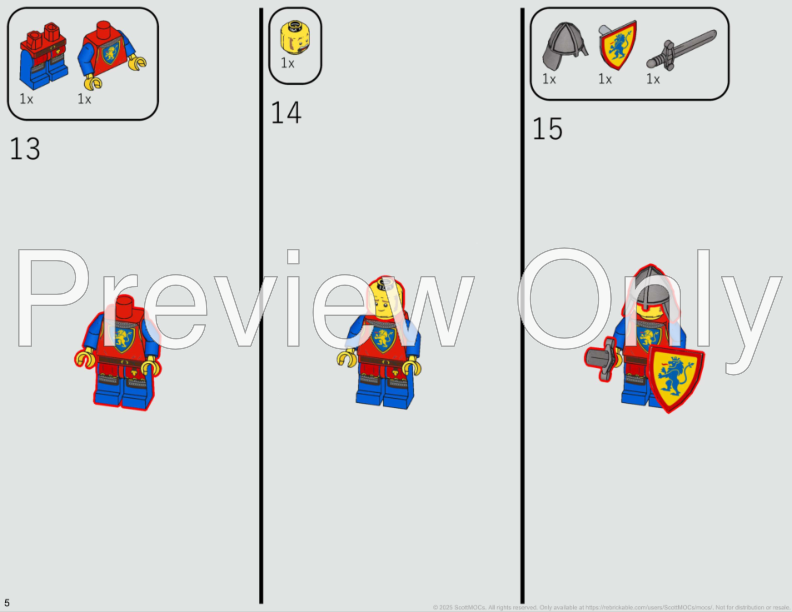 専用ページ LEGO MOC-247008 Lion Knights' Bridge Castle - 10305 Alternative by