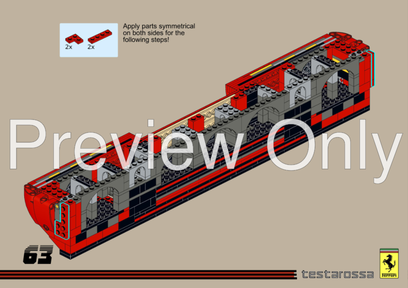 LEGO MOC-250159 1:4 Testarossa Rear End Display by Mani91 | Rebrickable ...