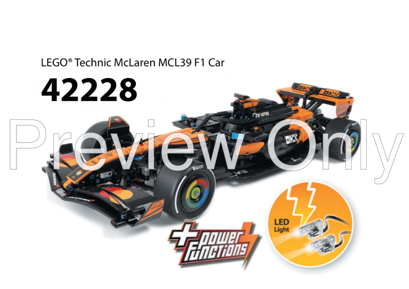 ミシュラン別注McLAREN MERCEDES ライコネン 7台セット LEGO MOC-257240 42228 McLaren MCL39 F1 Car RC MOD for Power