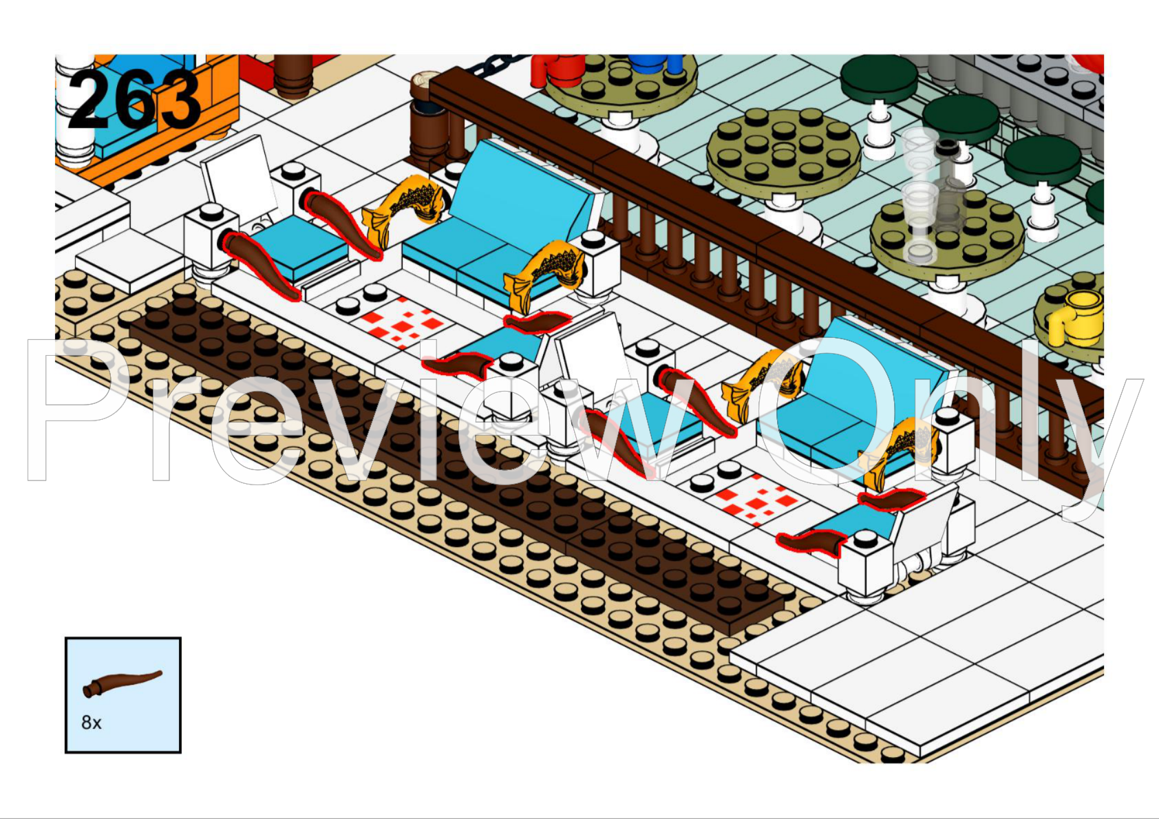 Lego® Custom Instructions – Beach Bar v2