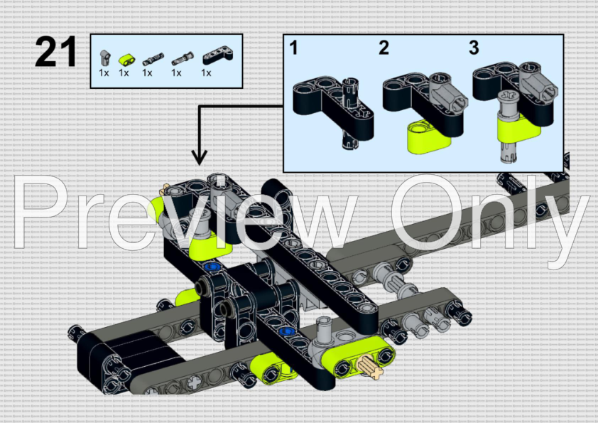 LEGO MOC-32766 8649 C-Model: LIME MACHINE Formula Racer by