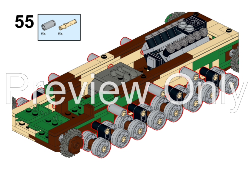 みー　リバーシブルチャレコ LEGO MOC-43775 1:30 Type 5 Chi-Ri, Japanese Medium Tank by