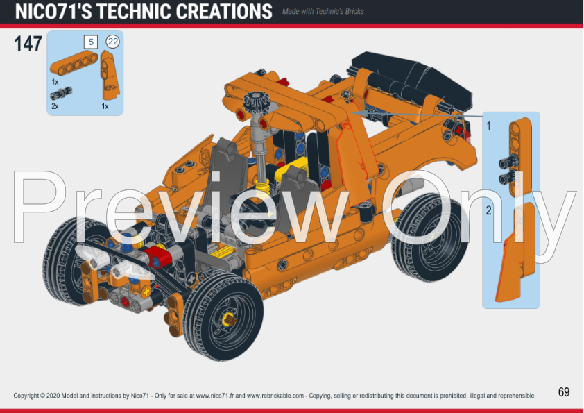 LEGO MOC 42093 Model C - Sand Buggy By Nico71 | Rebrickable - Build ...