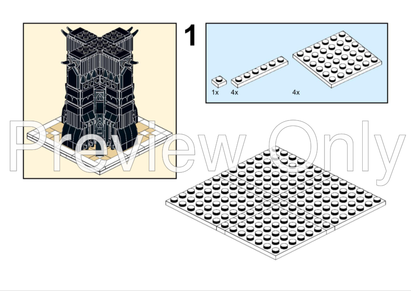 Lego best sale orthanc instructions