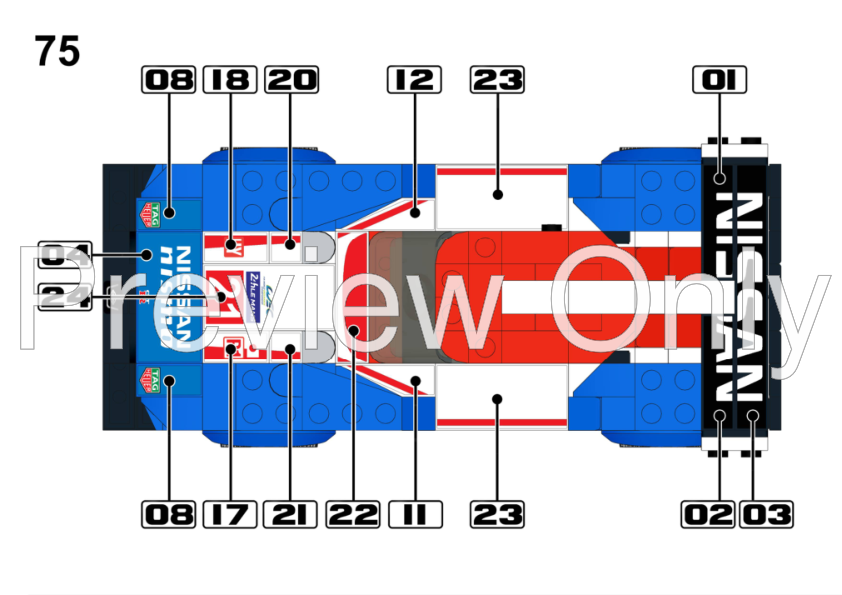 LEGO MOC-74360 Nissan GT-R LM Nismo LMP1 by Reddish Blue