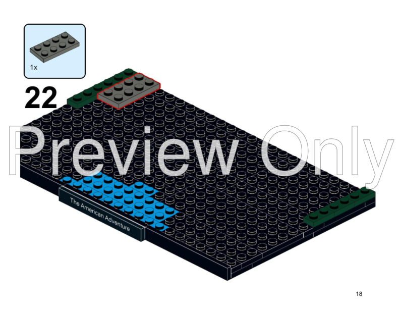 LEGO MOC Epcot USA by NorseBrothers Rebrickable Build with LEGO