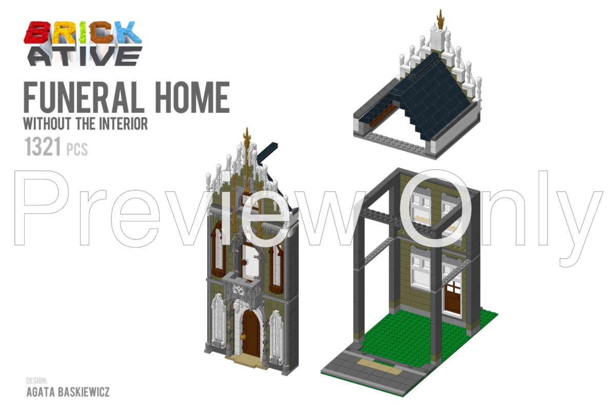 LEGO MOC Funeral Home by BrickAtive Rebrickable Build with LEGO