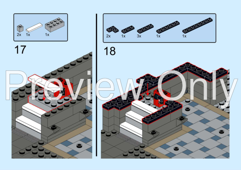 INSTRUCTIONS ONLY ONLINE PDF For LEGO Custom Modular Post Office 