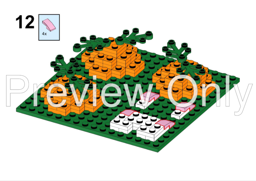 LEGO MOC Bunny with Carrots by gvrmakes | Rebrickable - Build with LEGO