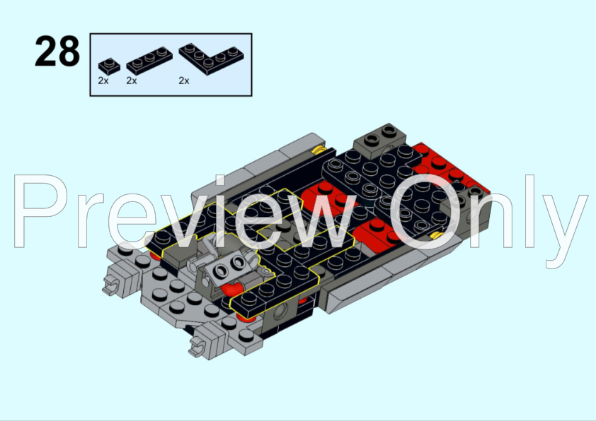 LEGO MOC-92080 Mercedes 300SL - Speed Champions 8 Studs wide by