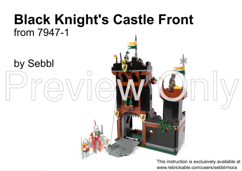 Barmhjertige blanding brug LEGO MOC Black Knight's Castle Homage from 2x 7947 by sebbl | Rebrickable -  Build with LEGO