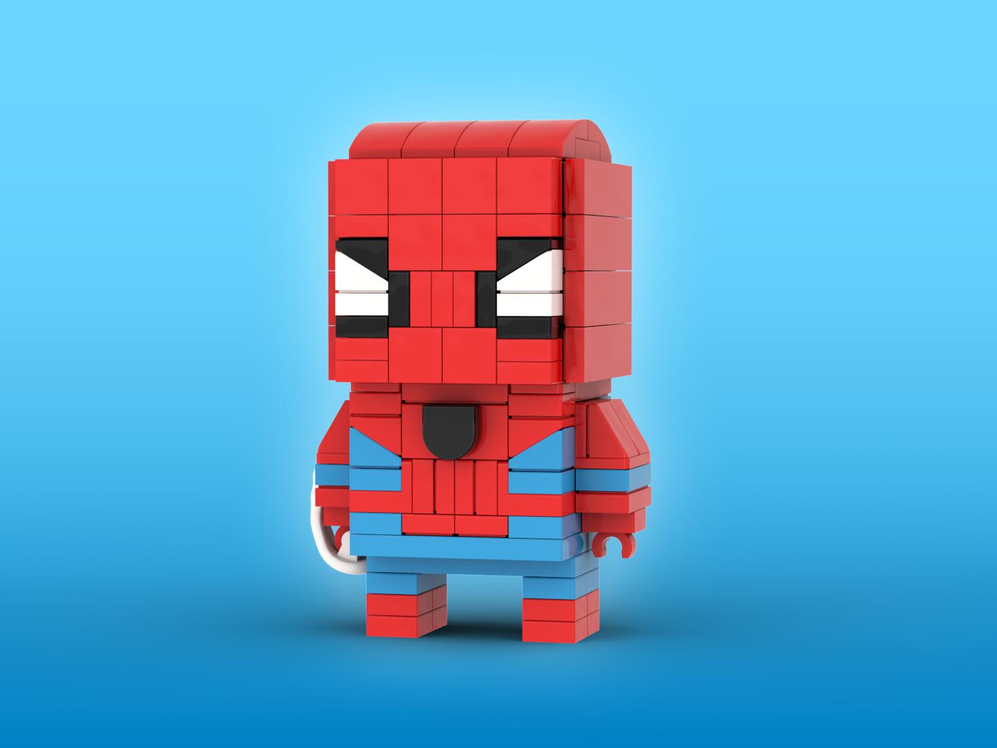 Spider-Man Classic Suit Brickheadz LEGO MOC - Marvel Studios Spider-Man: No Way Home